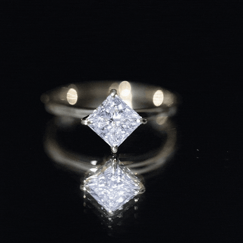 1.25 CT Princess Cut Lab Grown Diamond Solitaire Engagement Ring | Rings | Wiccan Center