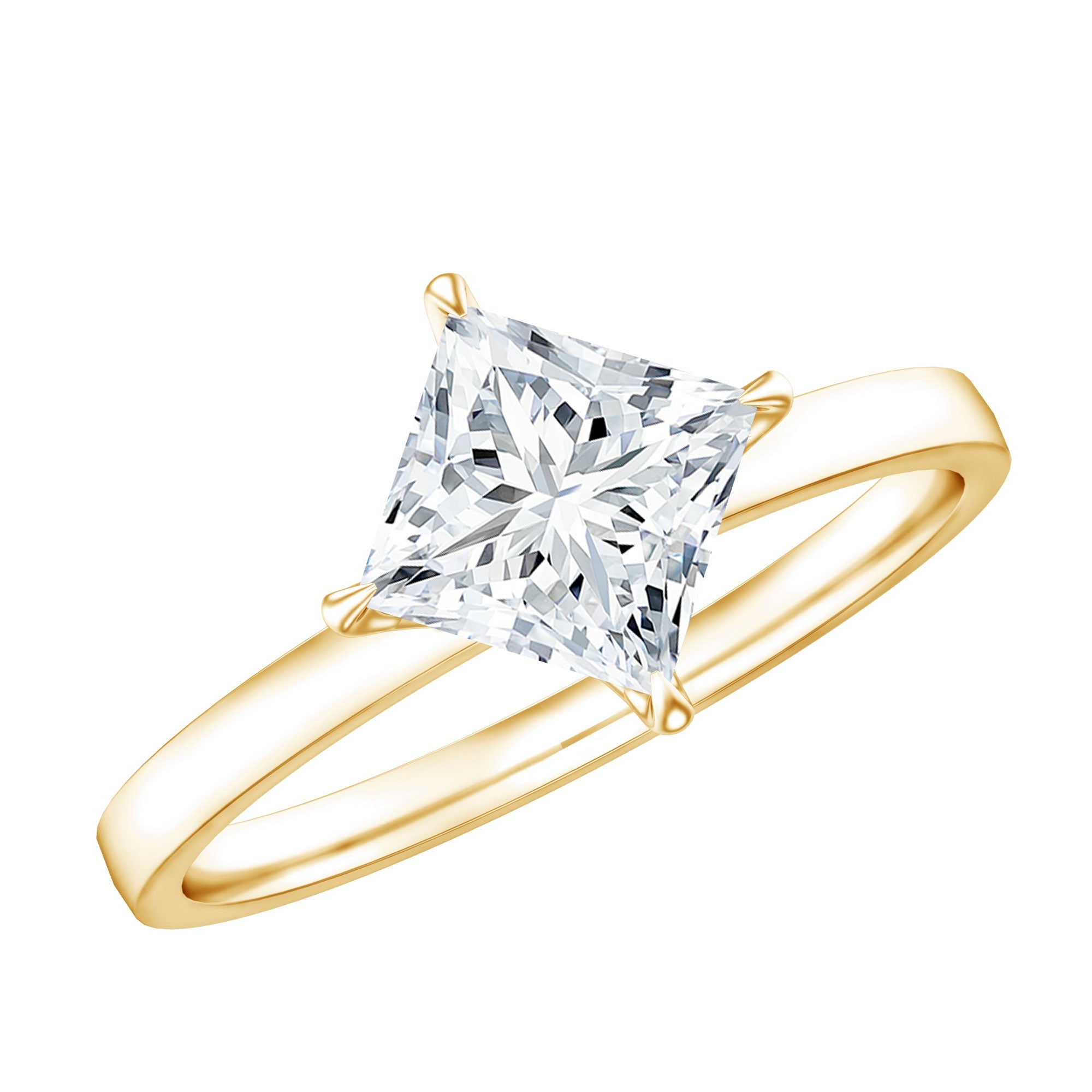 1.25 CT Princess Cut Lab Grown Diamond Solitaire Engagement Ring | Rings | Wiccan Center