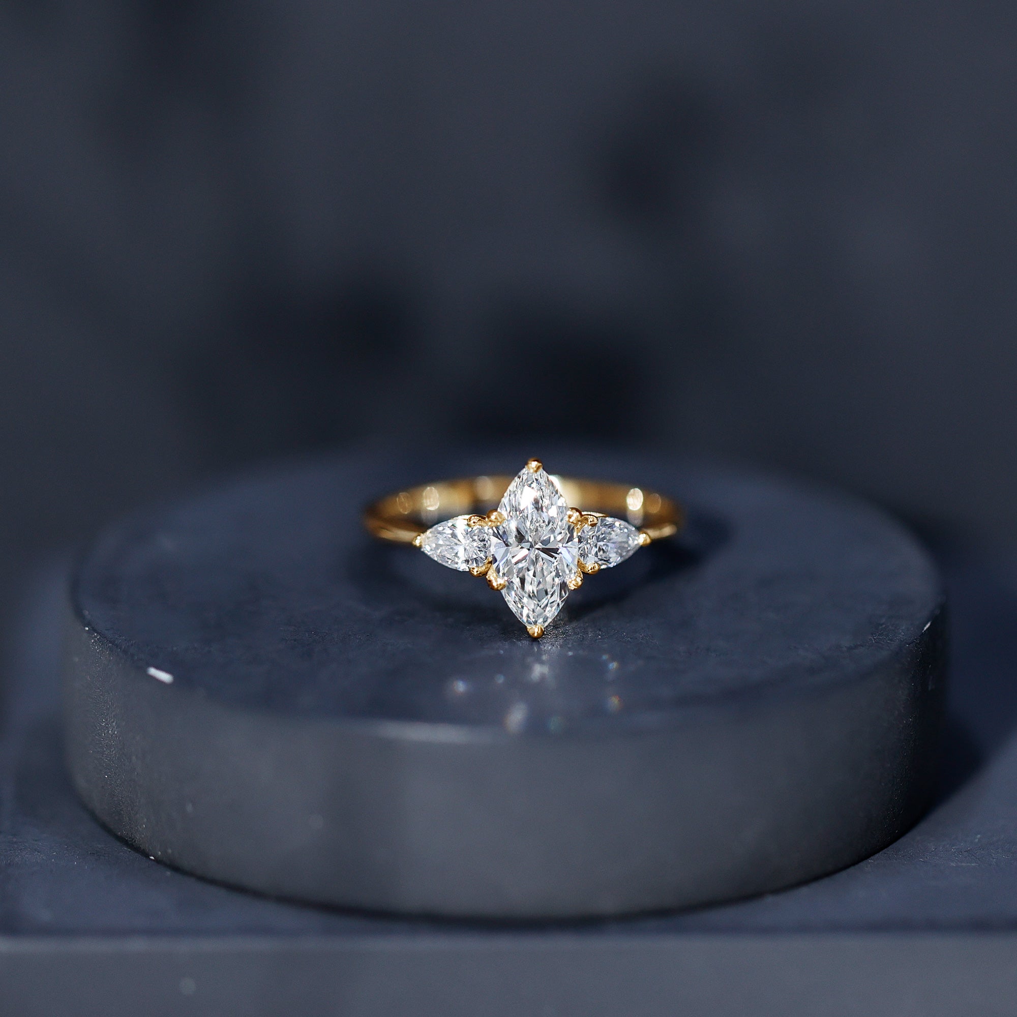 Certified Lab Grown Diamond Three Stone Engagement Ring for Women