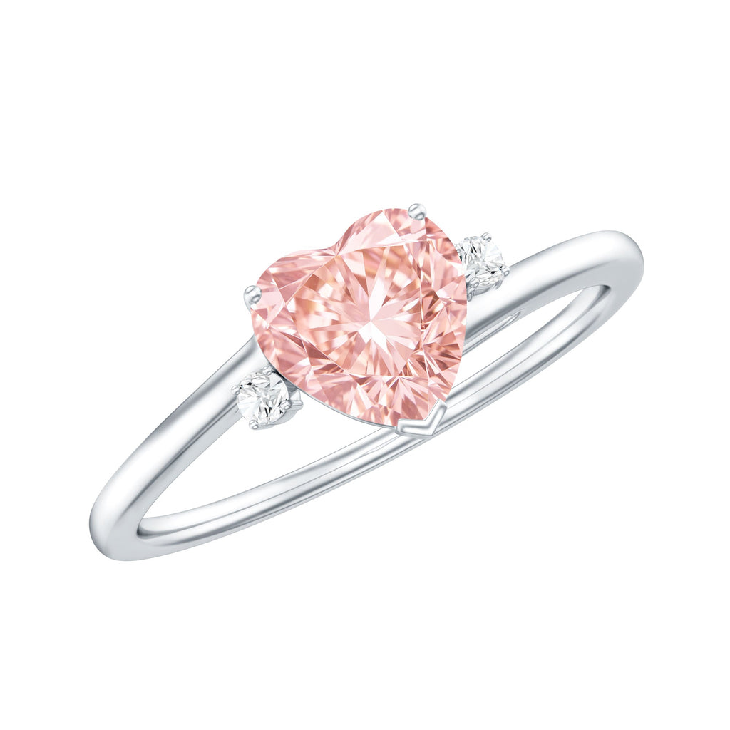 IGI Certified 1 CT Lab Grown Pink Diamond Heart Promise Ring