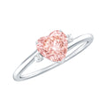 IGI Certified 1 CT Lab Grown Pink Diamond Heart Promise Ring