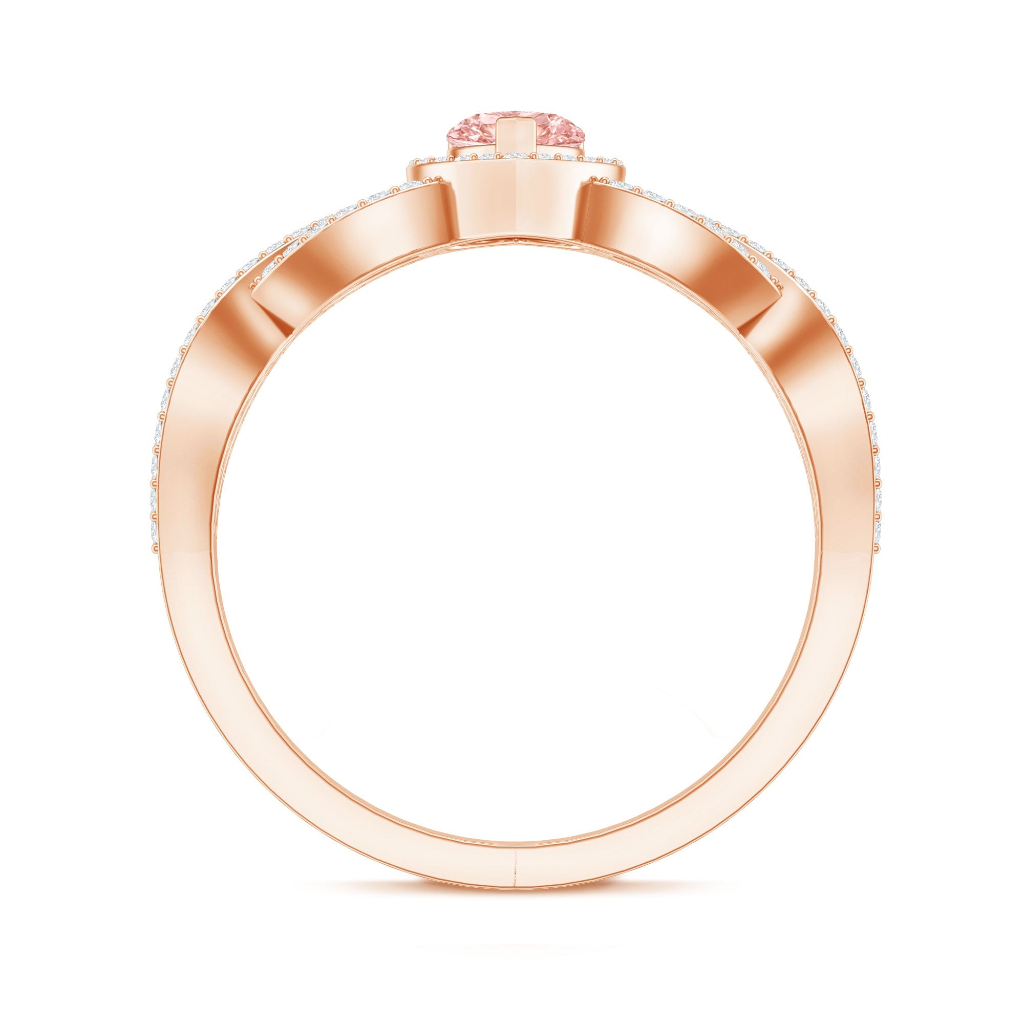 IGI Certified 1 Carat Lab Grown Pink and White Diamond Classic Engagement Ring