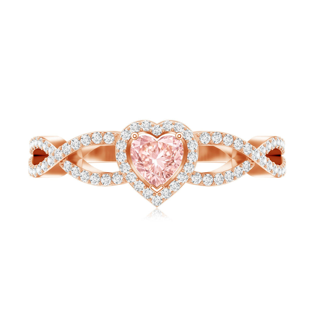 IGI Certified 1 Carat Lab Grown Pink and White Diamond Classic Engagement Ring
