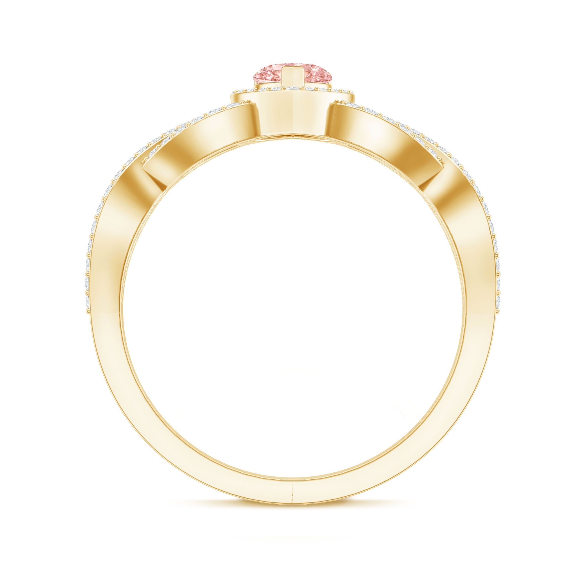 IGI Certified 1 Carat Lab Grown Pink and White Diamond Classic Engagement Ring