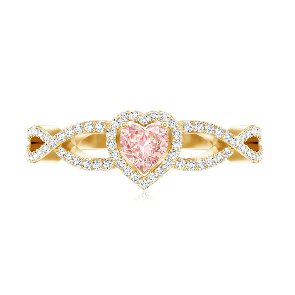 IGI Certified 1 Carat Lab Grown Pink and White Diamond Classic Engagement Ring