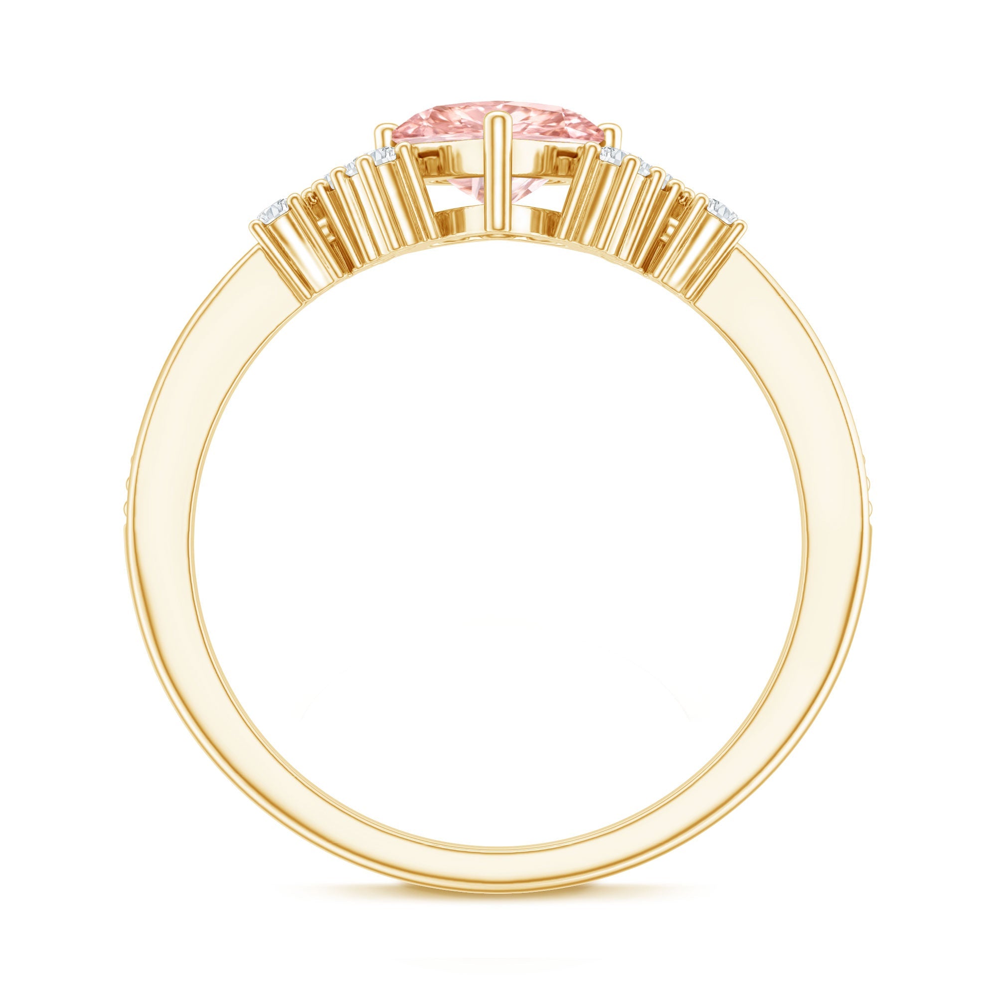 1 CT Lab Grown Pink and White Diamond Heart Engagement Ring IGI Certified