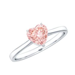1 CT Lab Grown Pink Diamond Heart Promise Ring with IGI Certificate | Rings | Wiccan Center