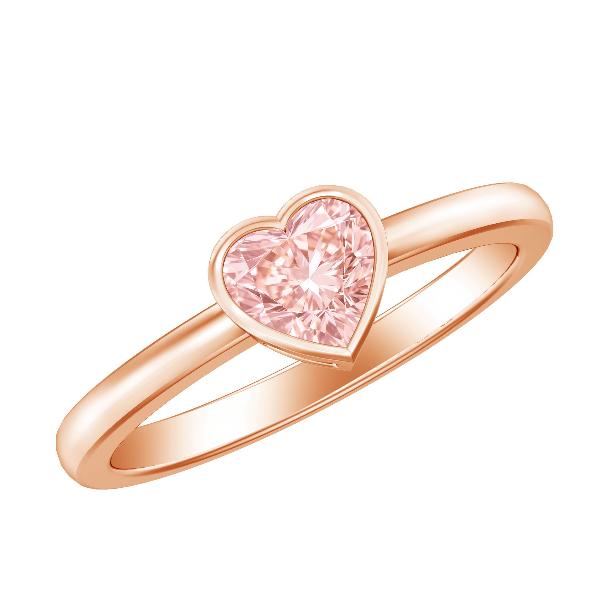 Bezel Set Lab Grown Pink Diamond Solitaire Promise Ring with IGI Certificate | Rings | Wiccan Center