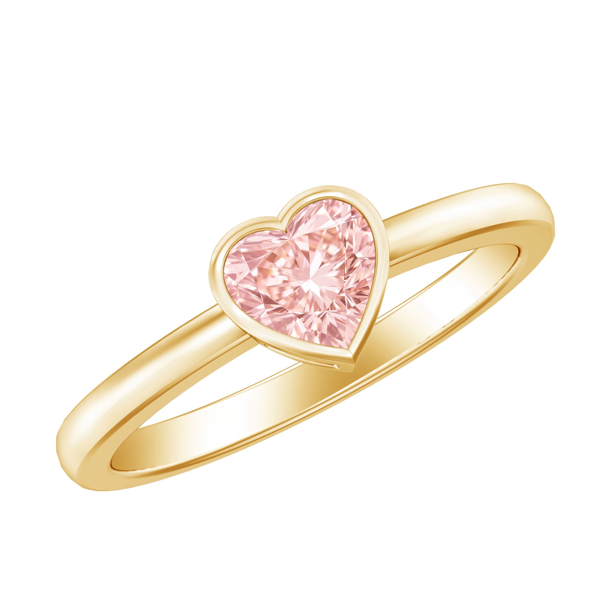 Bezel Set Lab Grown Pink Diamond Solitaire Promise Ring with IGI Certificate | Rings | Wiccan Center