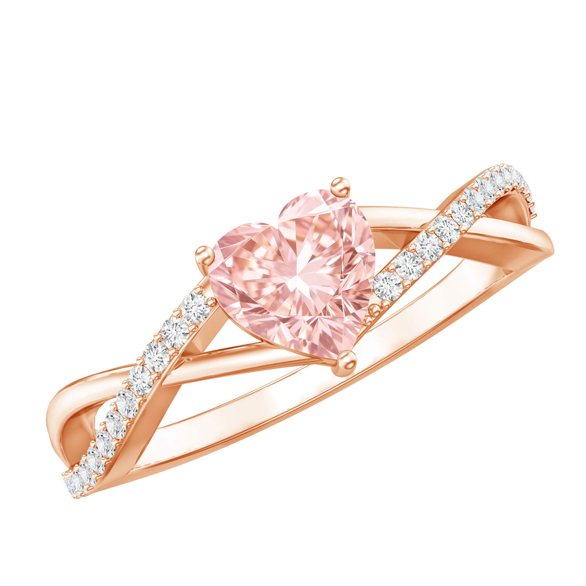 IGI Certified 1 CT Heart Shaped Lab Grown Pink Diamond Infinity Engagement Ring | Rings | Wiccan Center