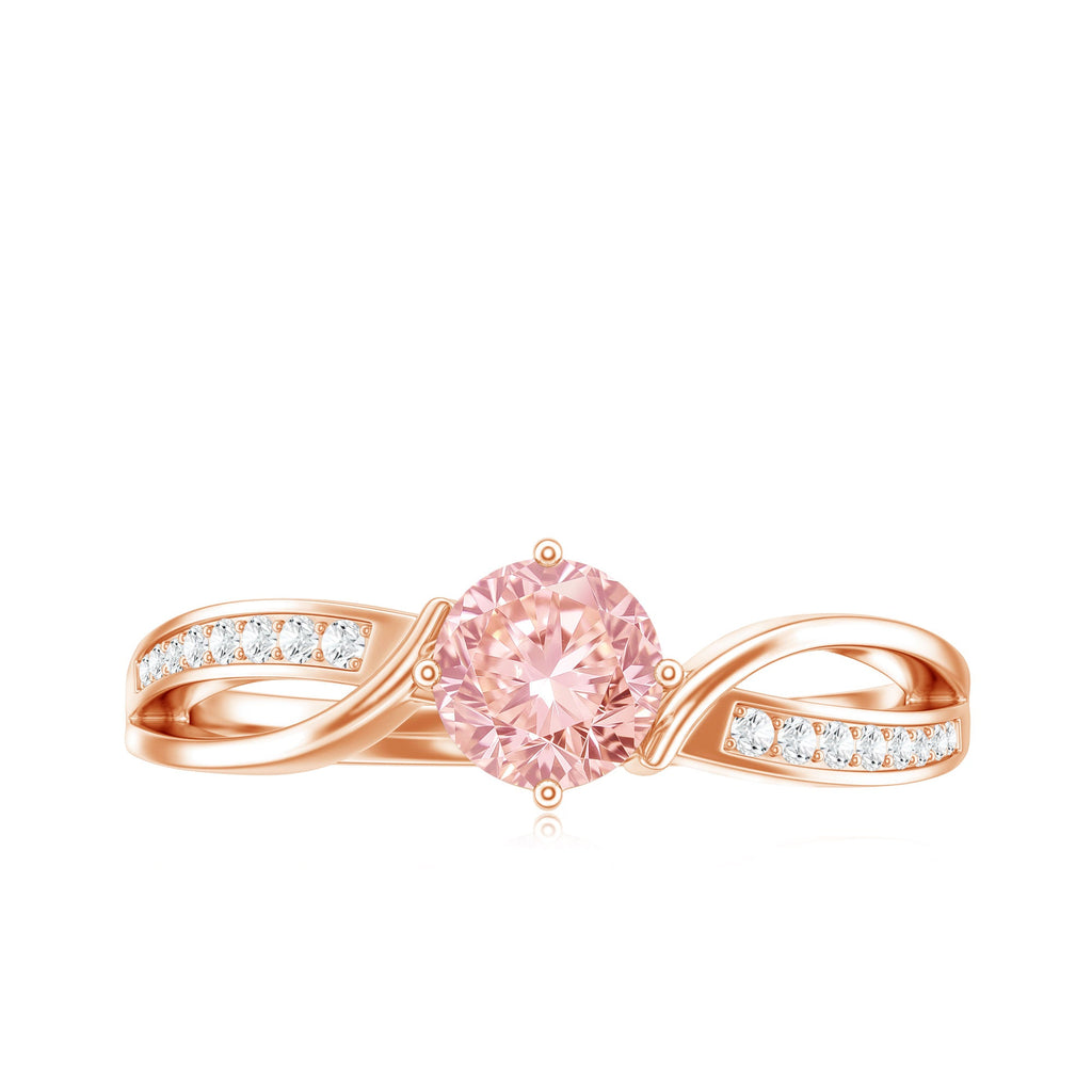 1 CT Lab Grown Pink Diamond Infinity Engagement Ring with IGI Certificate