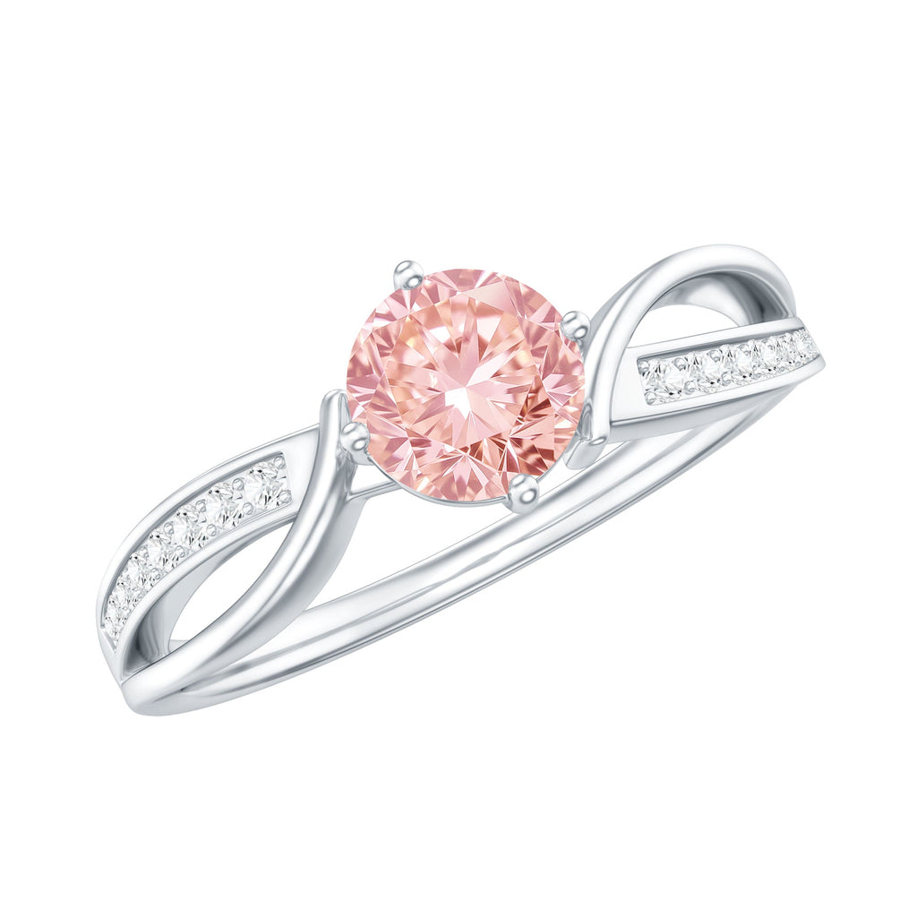 1 CT Lab Grown Pink Diamond Infinity Engagement Ring with IGI Certificate