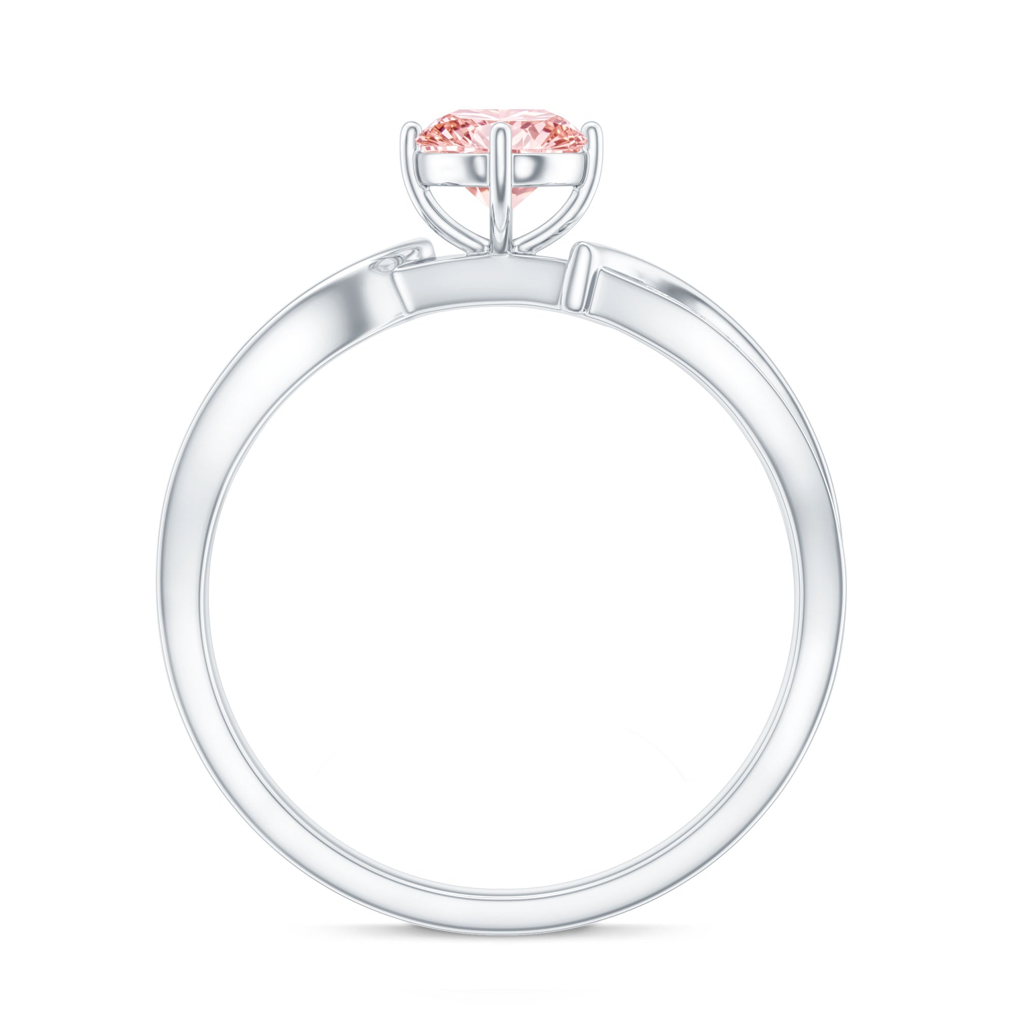 1 CT Lab Grown Pink Diamond Infinity Engagement Ring with IGI Certificate