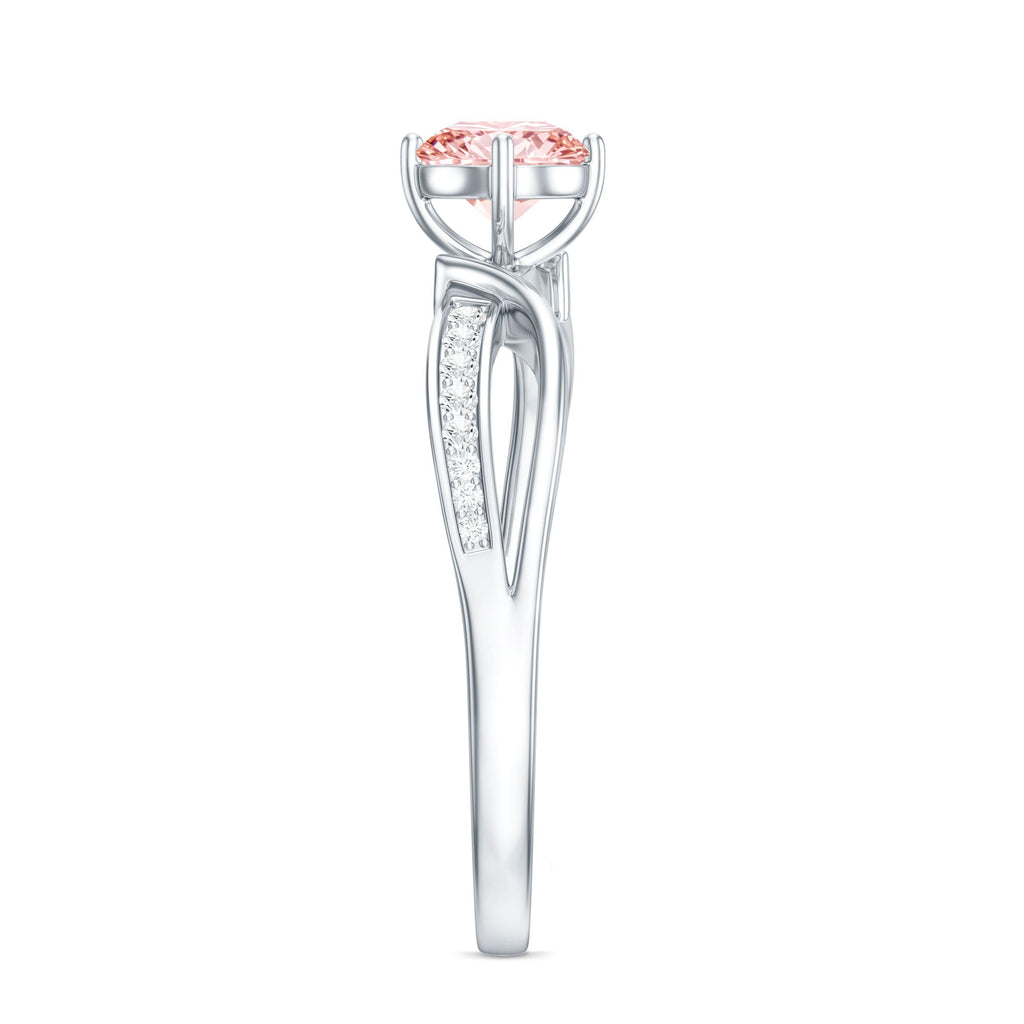 1 CT Lab Grown Pink Diamond Infinity Engagement Ring with IGI Certificate