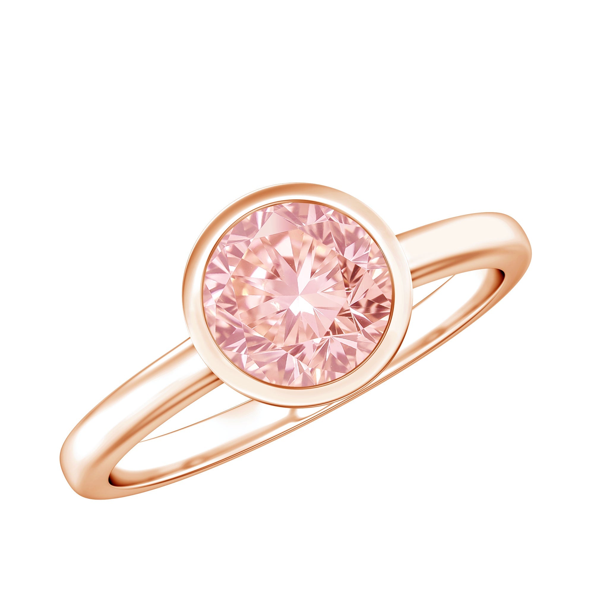 1 CT Lab Grown Pink Diamond Bezel Set Engagement Ring with IGI Certificate | Rings | Wiccan Center