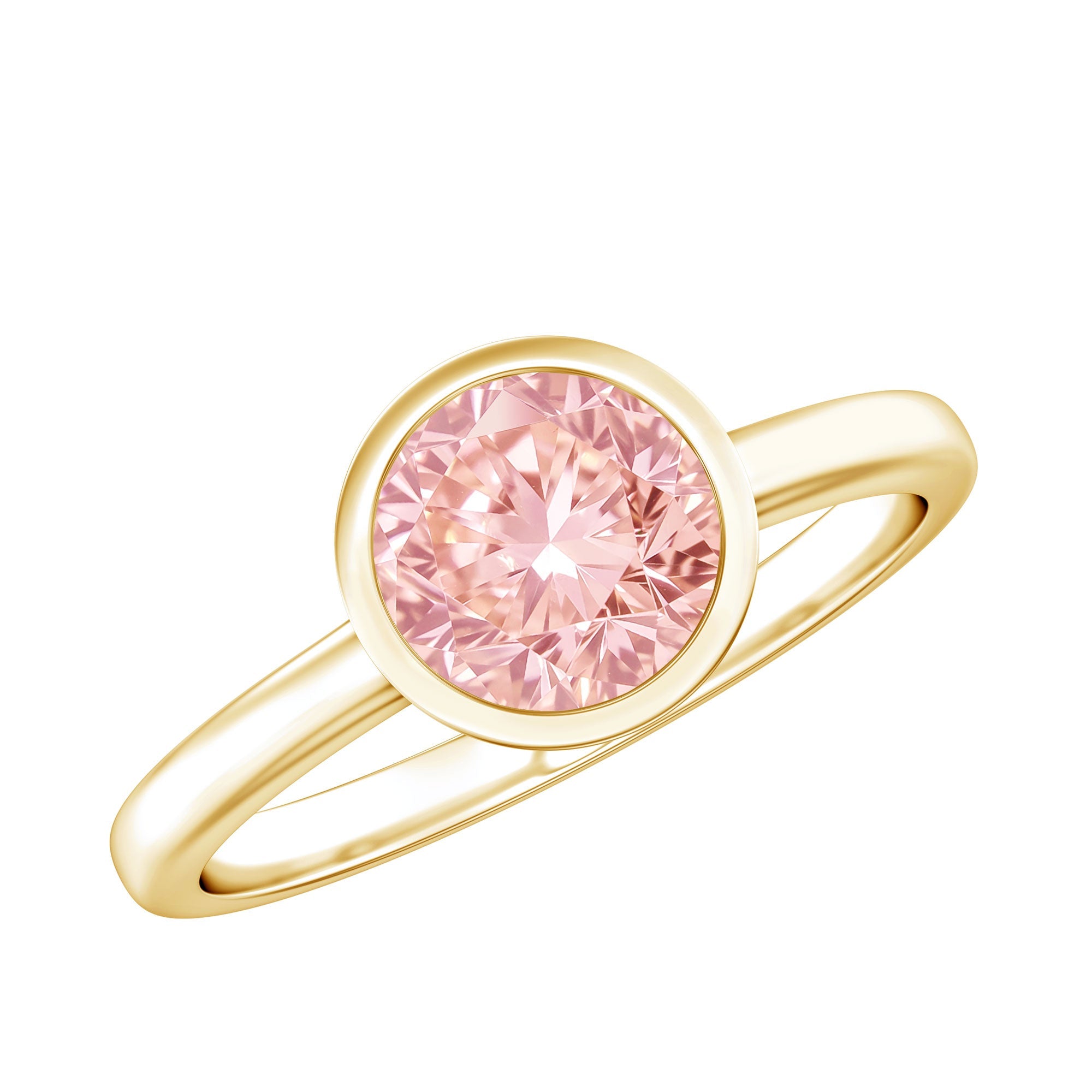 1 CT Lab Grown Pink Diamond Bezel Set Engagement Ring with IGI Certificate | Rings | Wiccan Center