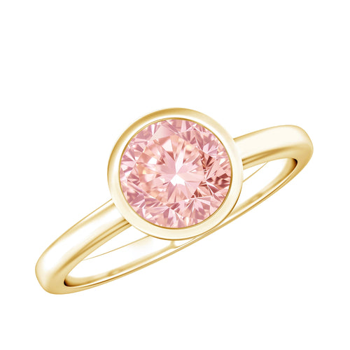 1 CT Lab Grown Pink Diamond Bezel Set Engagement Ring with IGI Certificate | Rings | Wiccan Center