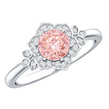 Pink and White Lab Grown Diamond Designer Engagement Ring with IGI Certificate