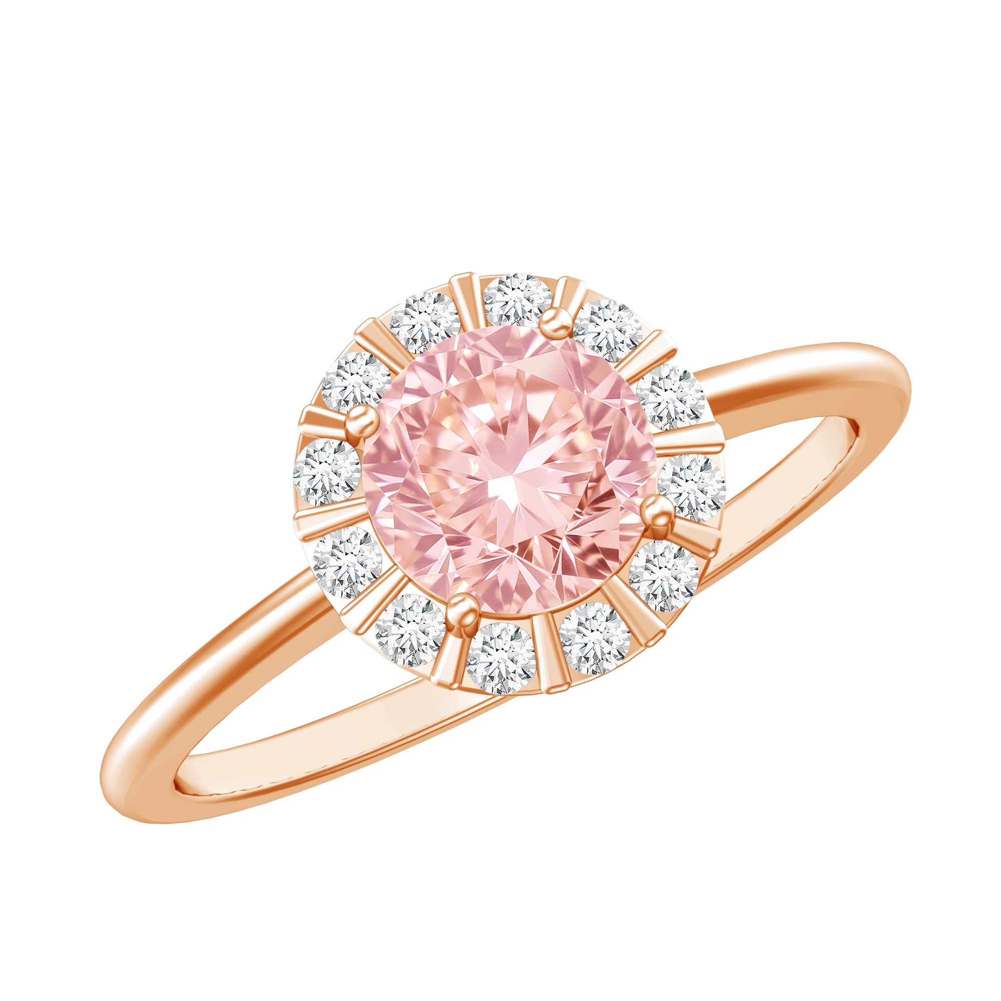Fancy Intense Pink Lab Grown Diamond Halo Engagement Ring with IGI Certificate | Rings | Wiccan Center