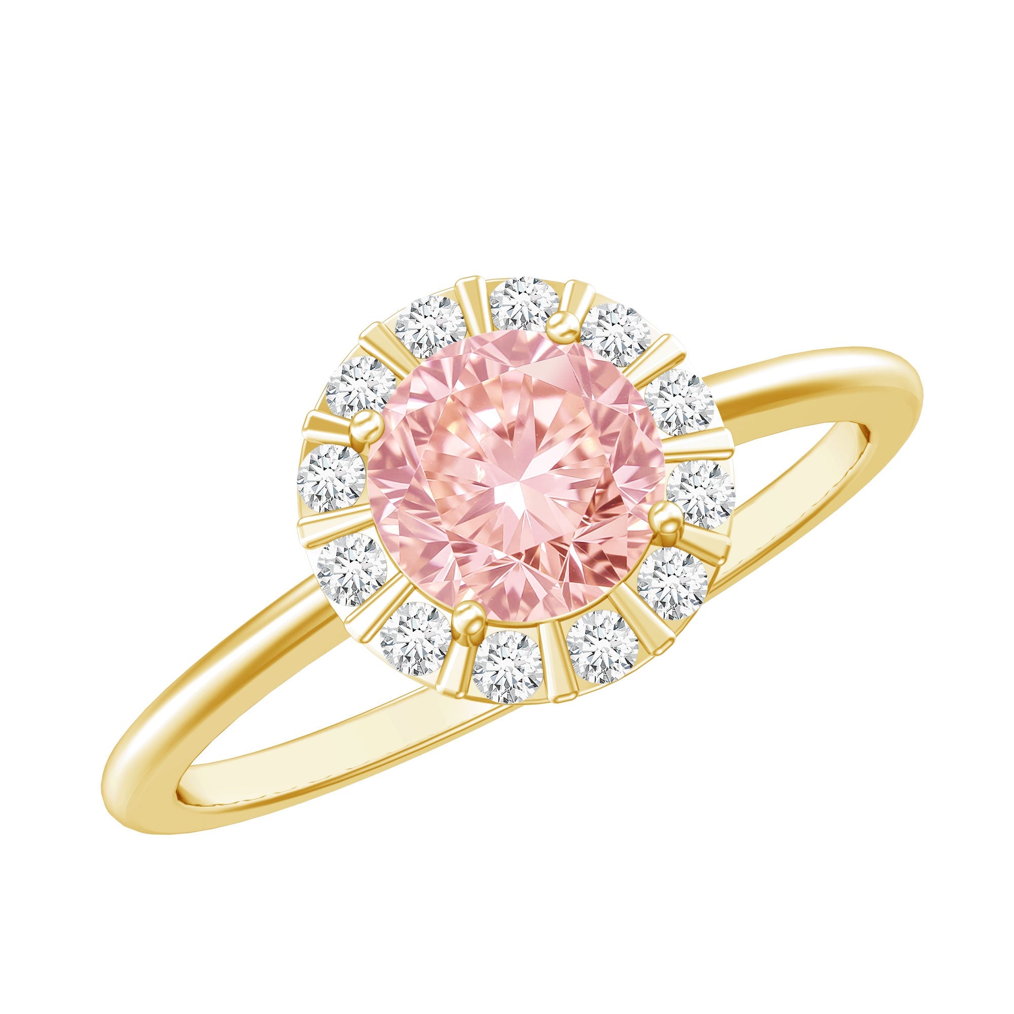 Fancy Intense Pink Lab Grown Diamond Halo Engagement Ring with IGI Certificate | Rings | Wiccan Center