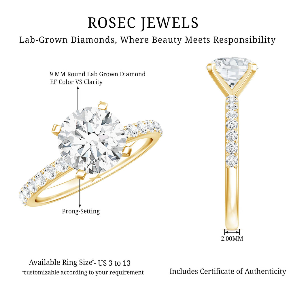 IGI Certified 3 Carat Lab Grown Diamond Statement Ring for Women