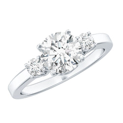 Moissanite Three Stone Round Engagement ring | Rings | Wiccan Center