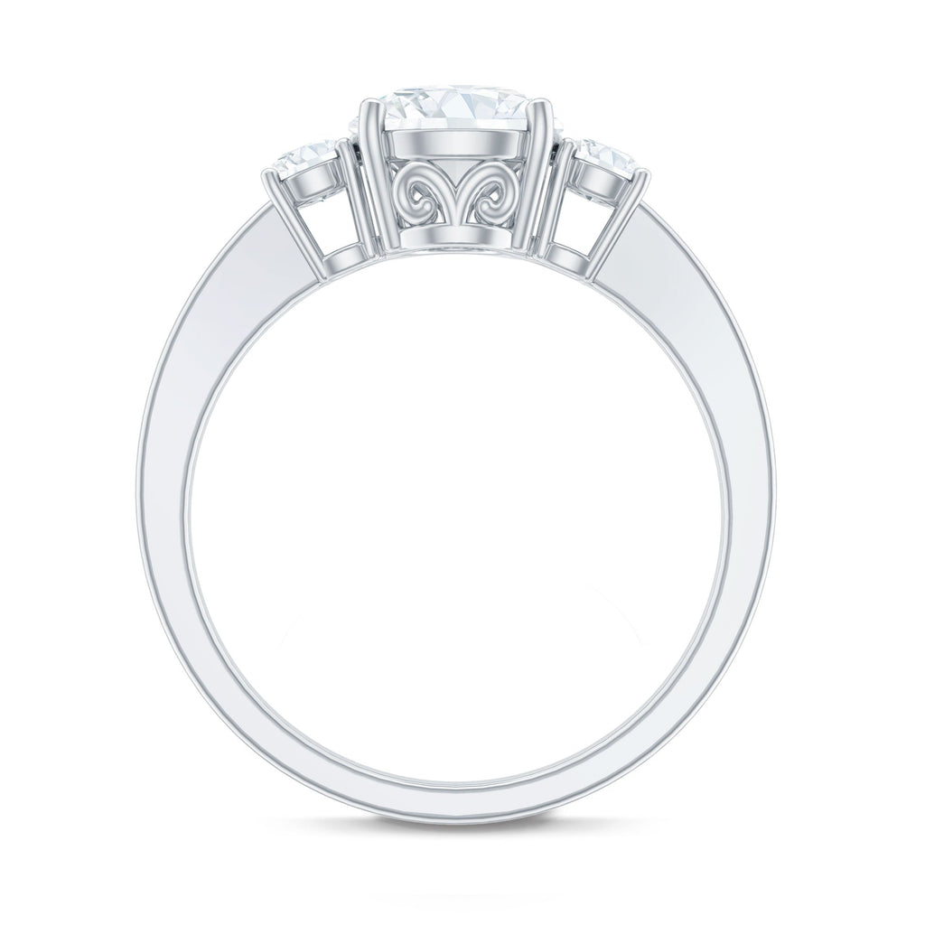 Moissanite Three Stone Round Engagement ring