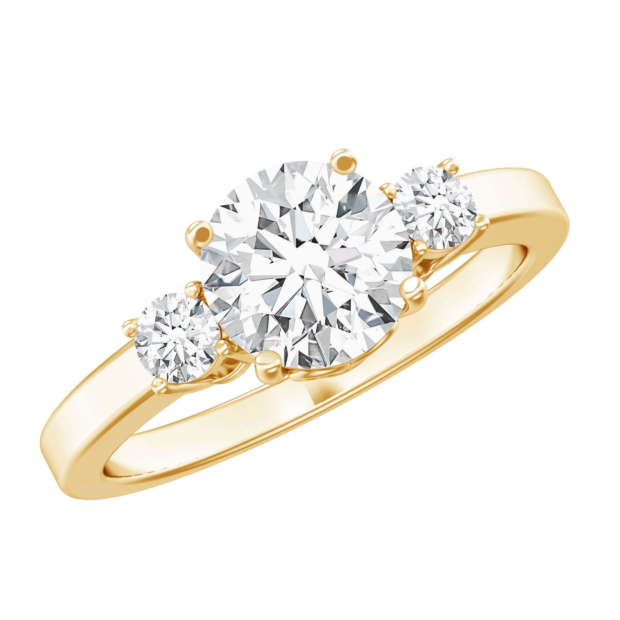 Moissanite Three Stone Round Engagement ring | Rings | Wiccan Center