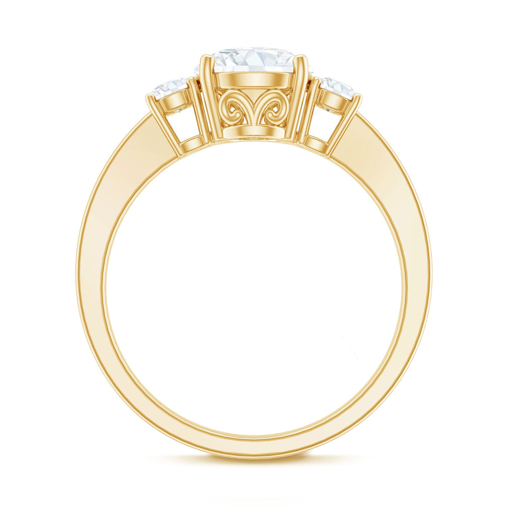 Moissanite Three Stone Round Engagement ring