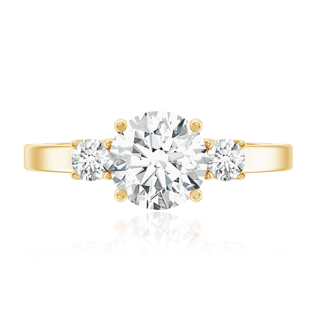 Moissanite Three Stone Round Engagement ring