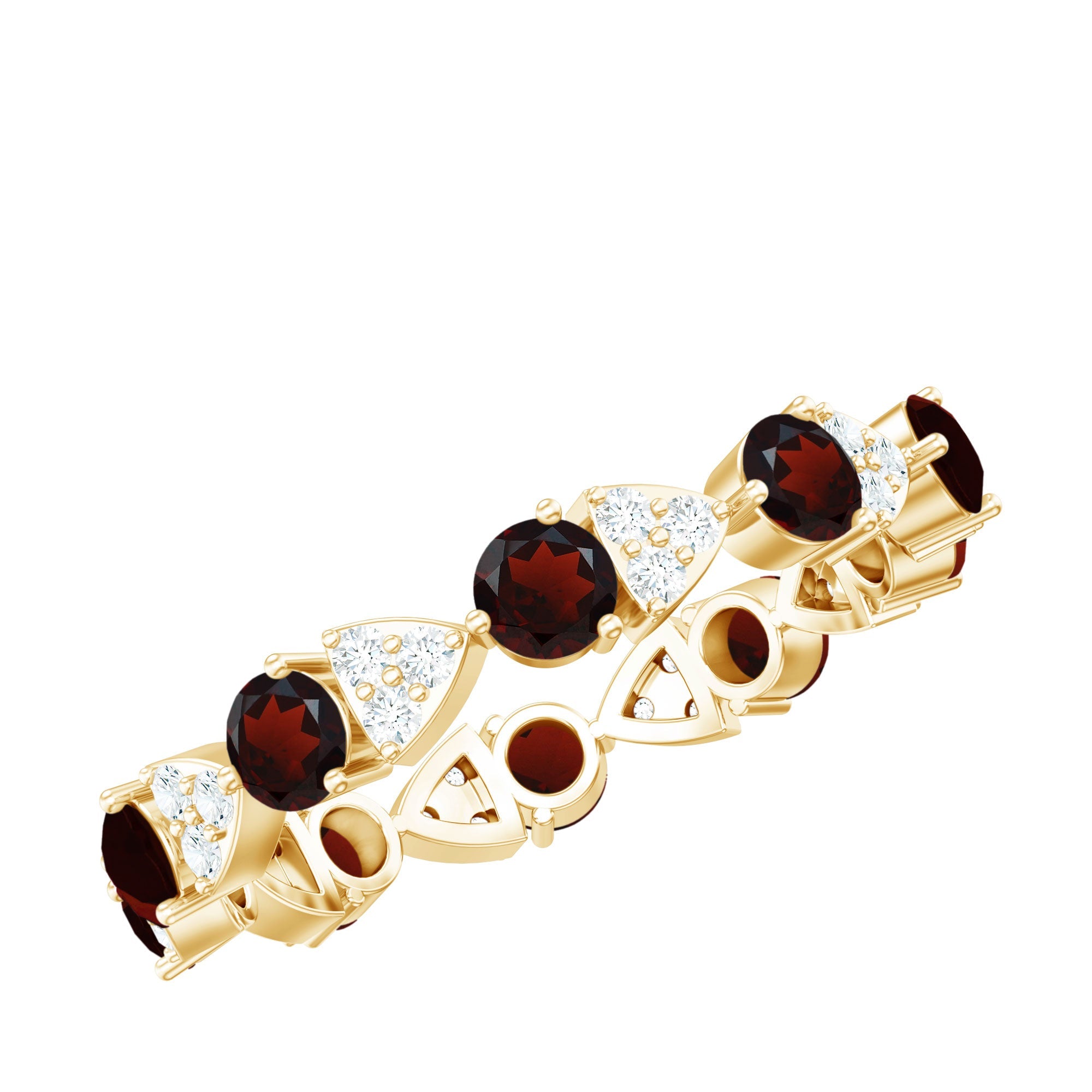 Natural Garnet Diamond Eternity Ring for Anniversary | Rings | Wiccan Center