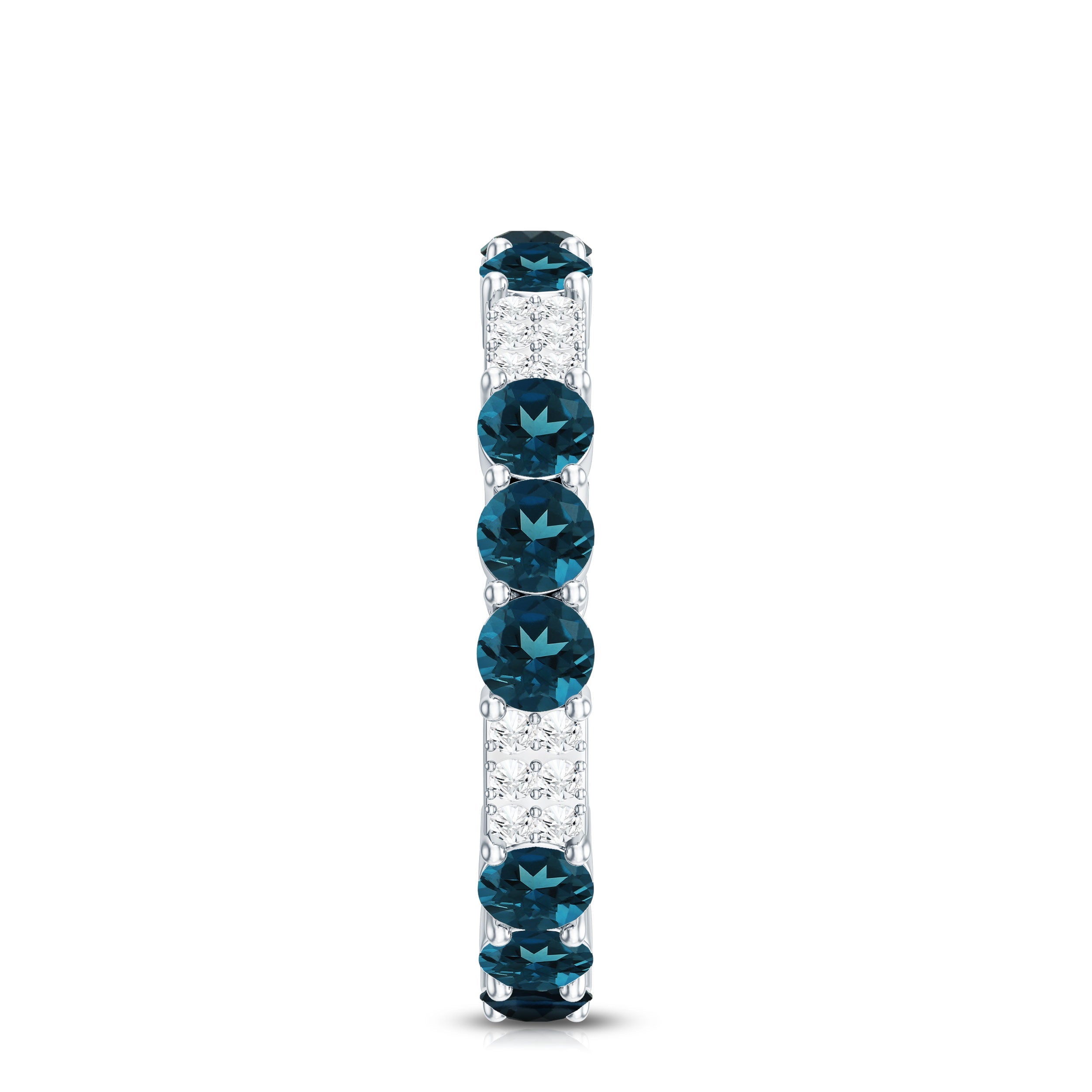 London Blue Topaz and Diamond Designer Full Eternity Band