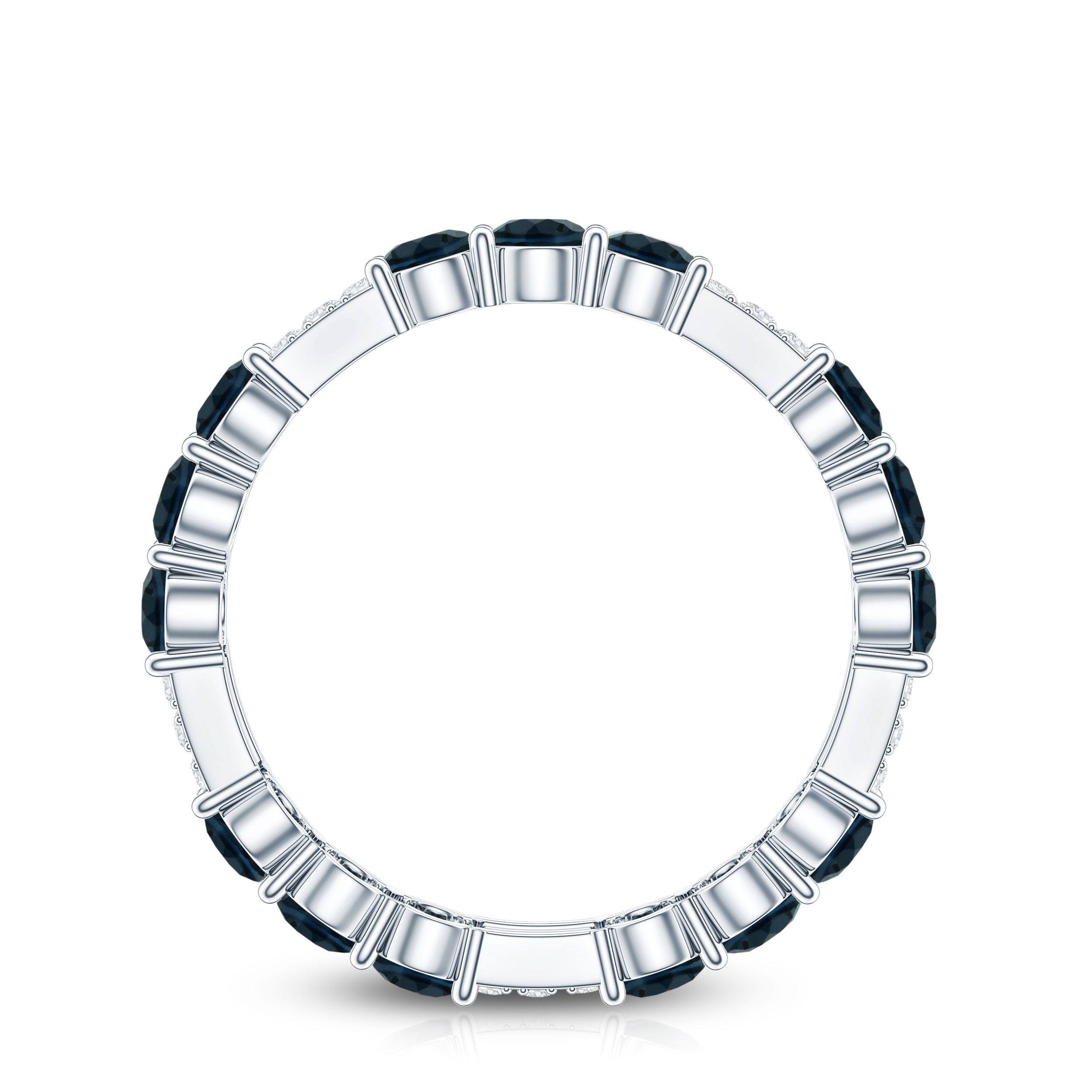 London Blue Topaz and Diamond Designer Full Eternity Band