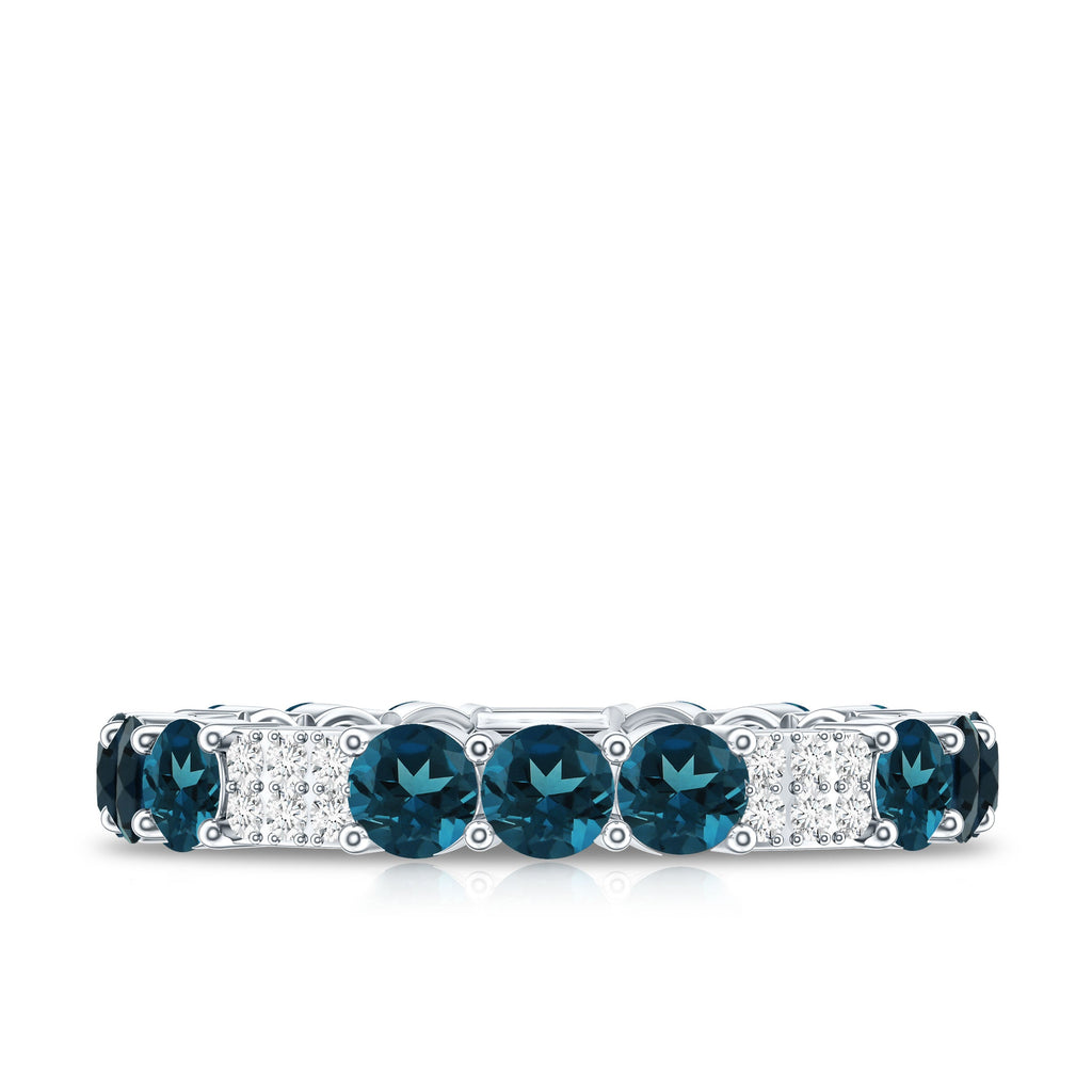 London Blue Topaz and Diamond Designer Full Eternity Band