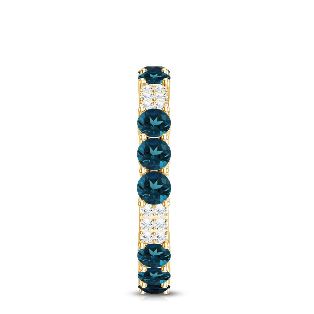 London Blue Topaz and Diamond Designer Full Eternity Band