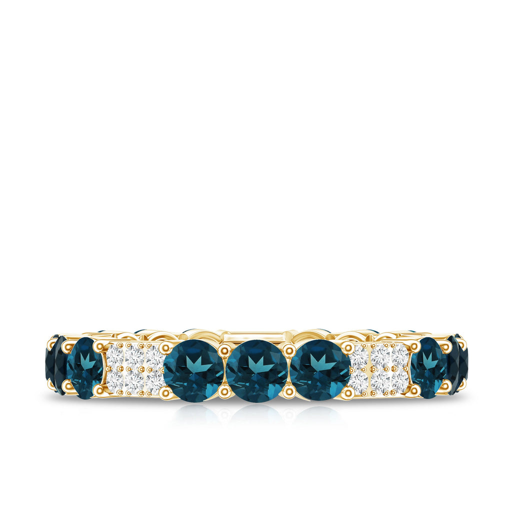 London Blue Topaz and Diamond Designer Full Eternity Band