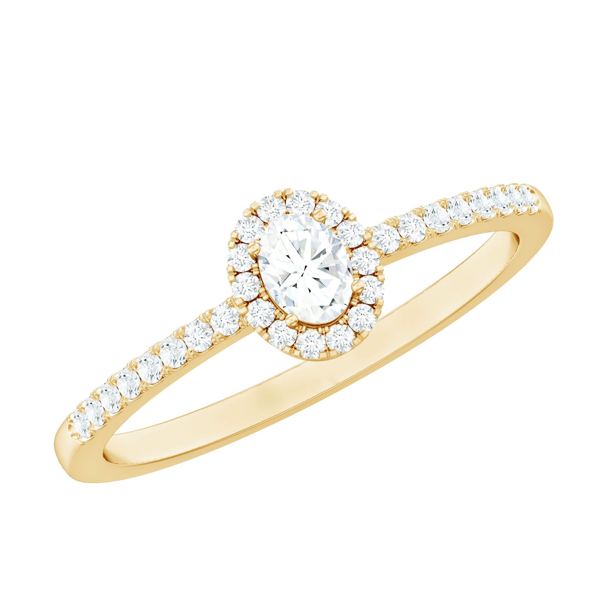 Certified Natural Diamond Oval Engagement Ring with Halo | Rings | Wiccan Center