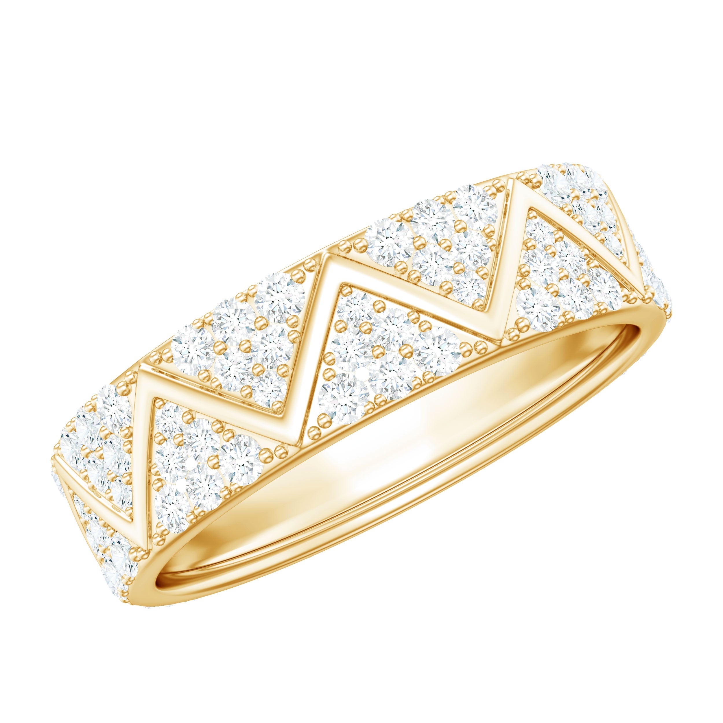 Certified Moissanite Wide Eternity Band Ring | Rings | Wiccan Center