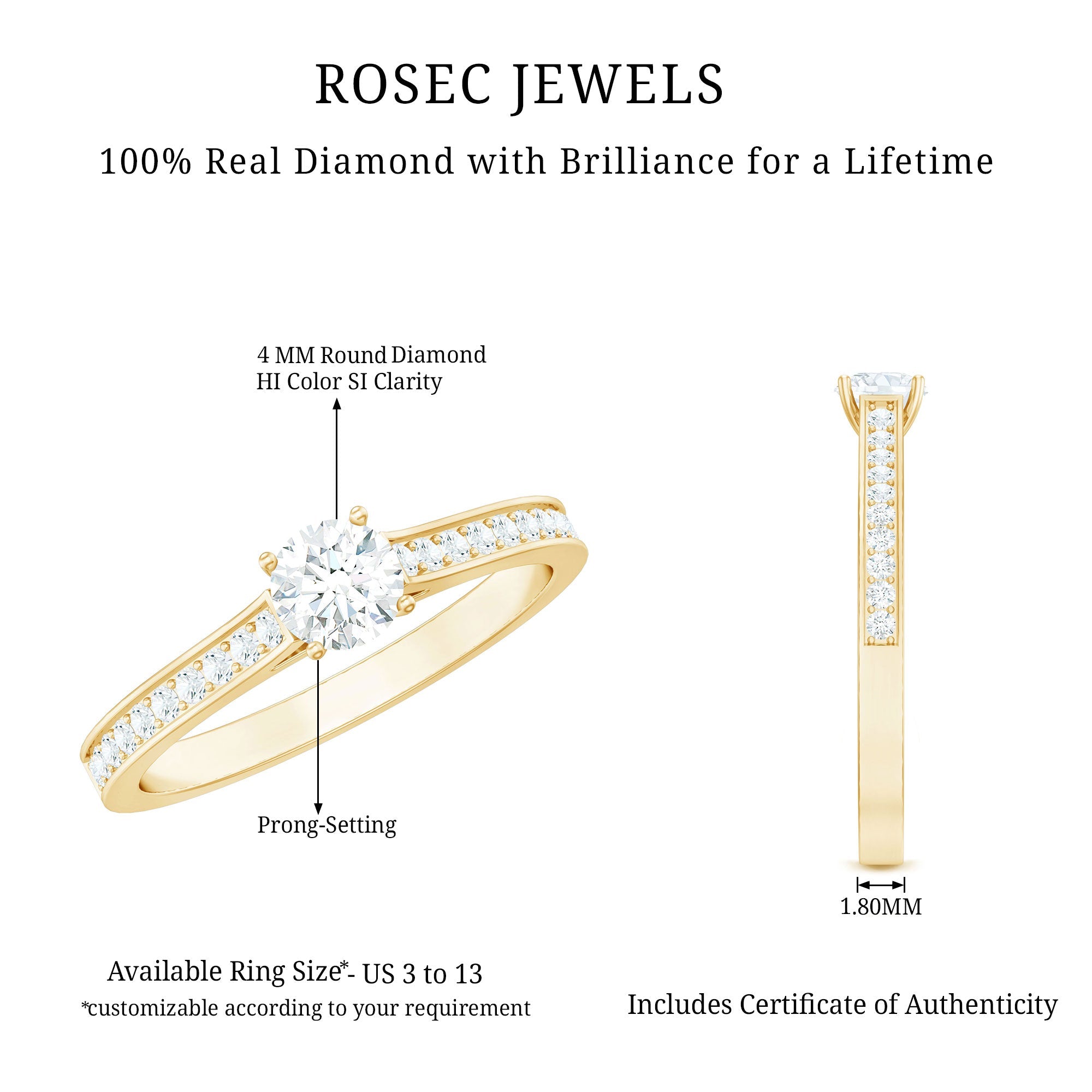 Certified Natural Diamond Promise Ring