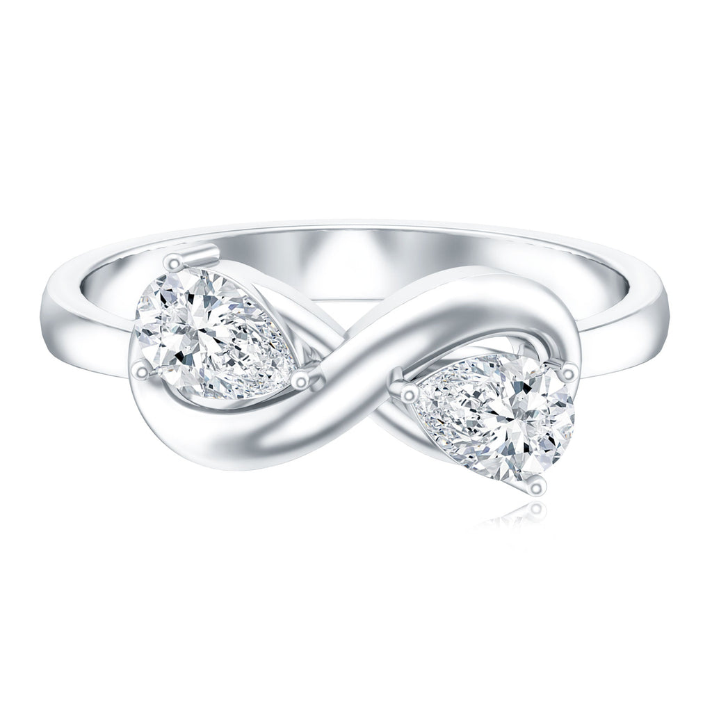 Lab Grown Diamond Toi Et Moi Promise Ring with Infinity Knot