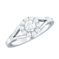 Natural Diamond Halo Engagement Ring with Split Shank