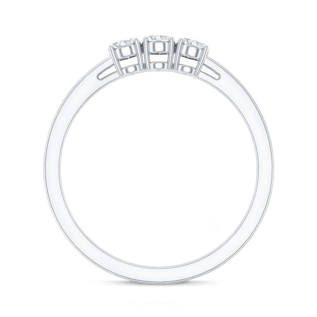 Lab Grown Oval Diamond 3 Stone Engagement Ring