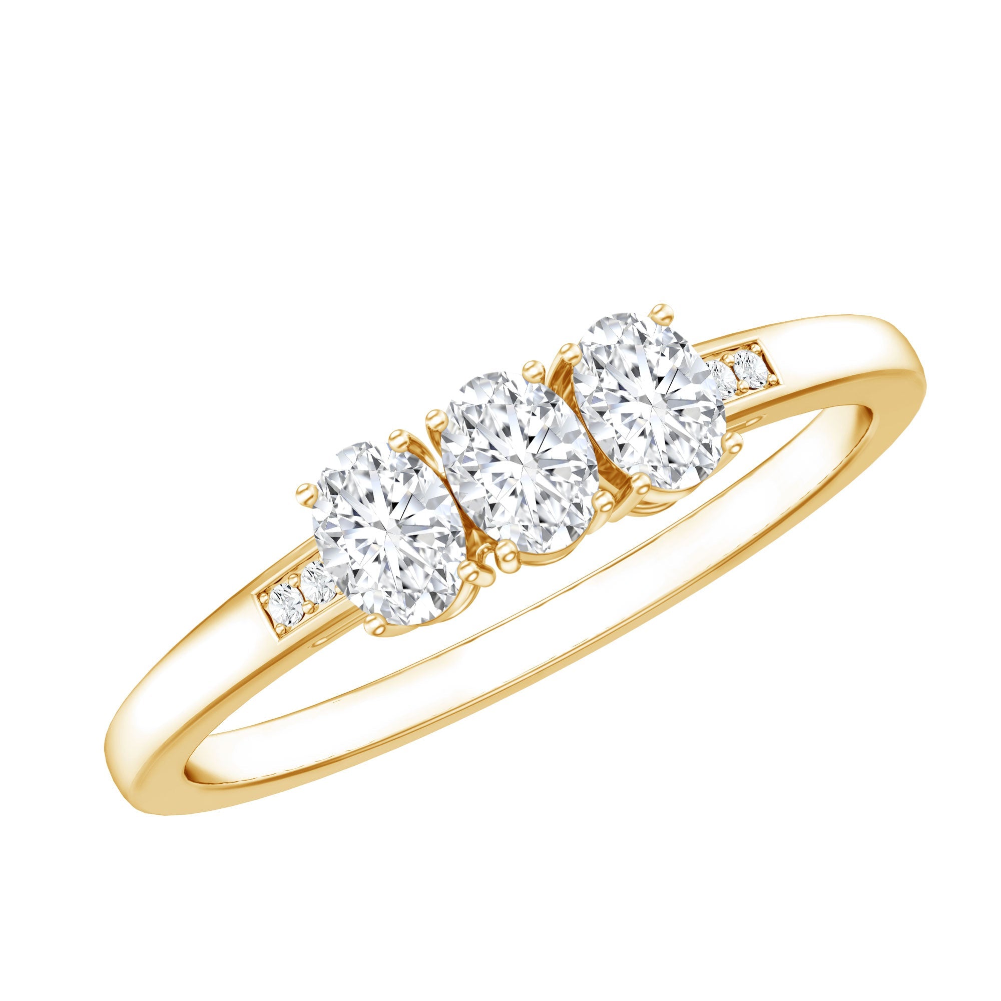 Lab Grown Oval Diamond 3 Stone Engagement Ring | Rings | Wiccan Center