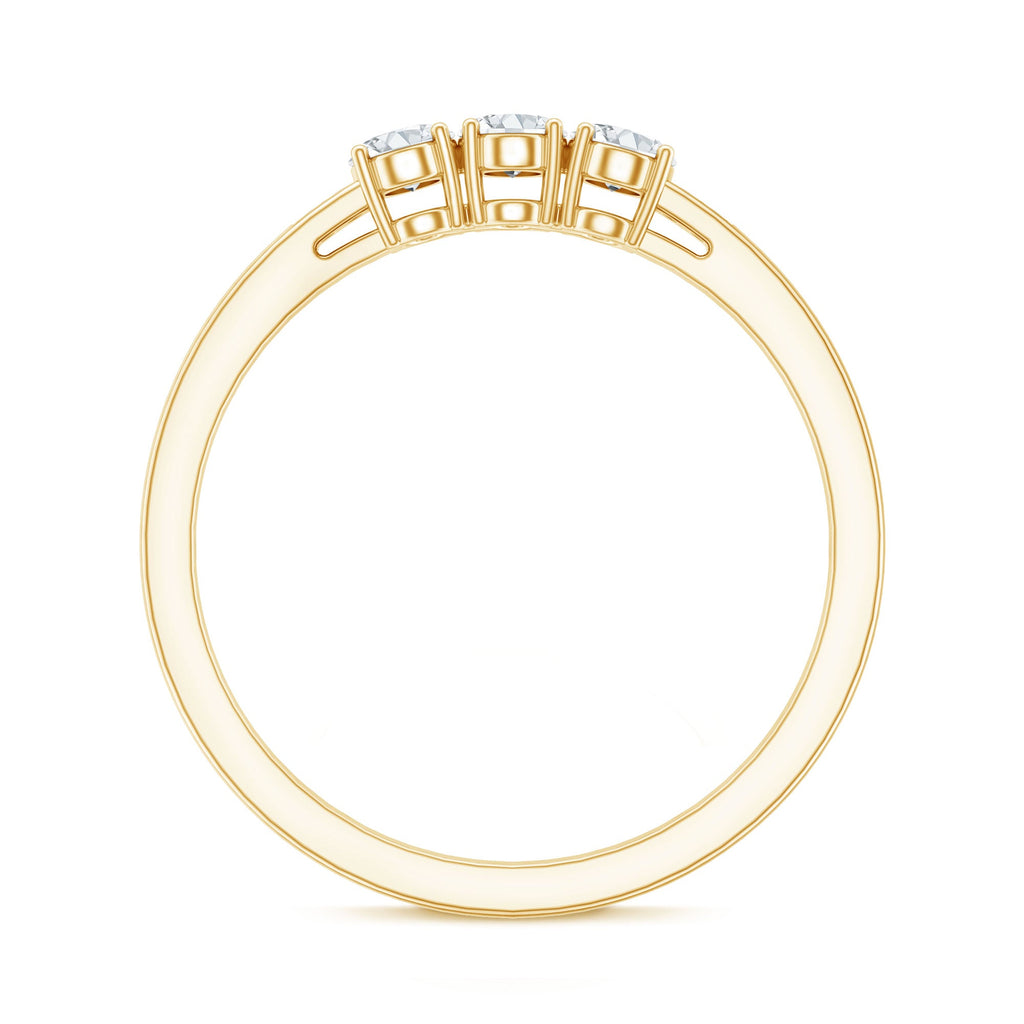 Lab Grown Oval Diamond 3 Stone Engagement Ring