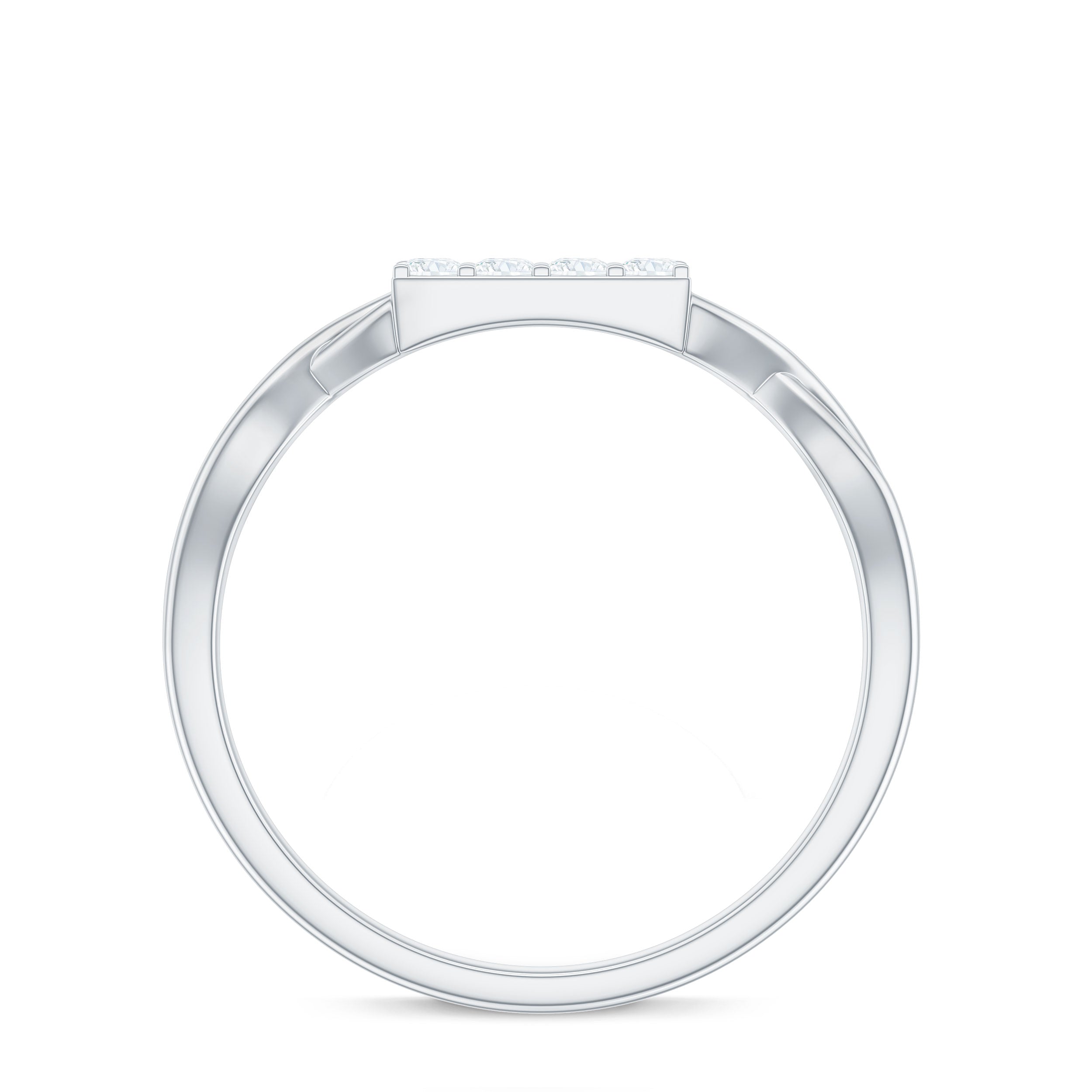 Contemporary Diamond Engagement Ring with Infinity Shank