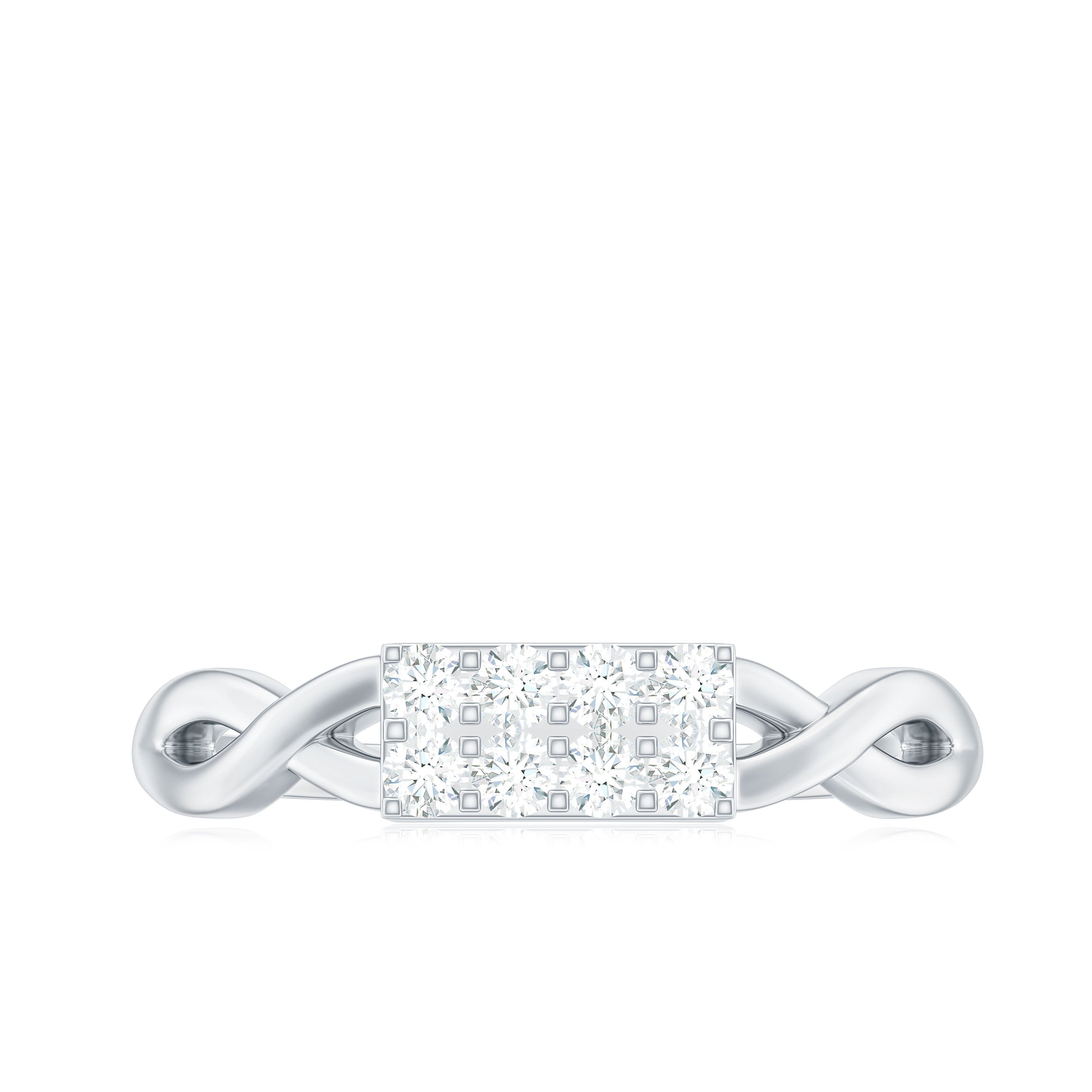 Contemporary Diamond Engagement Ring with Infinity Shank