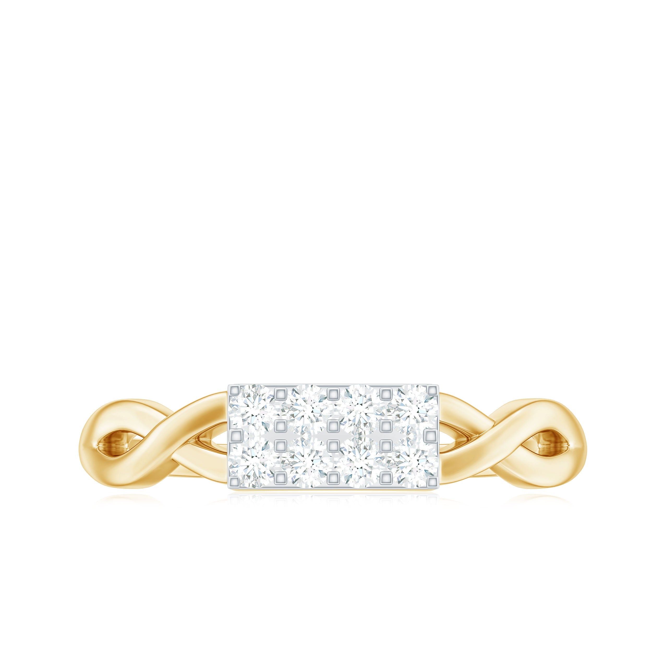 Contemporary Diamond Engagement Ring with Infinity Shank