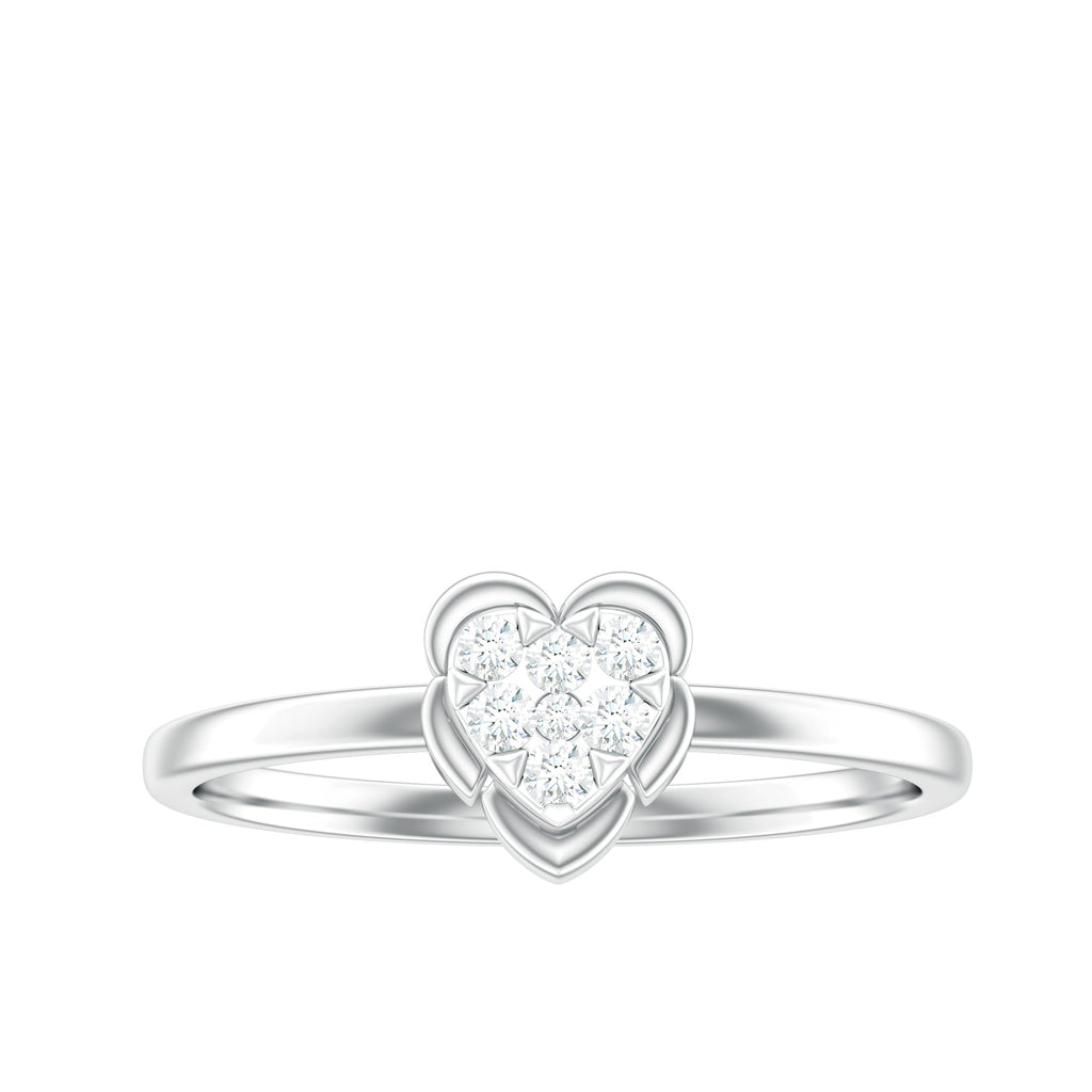 Certified Natural Diamond Heart Promise Ring