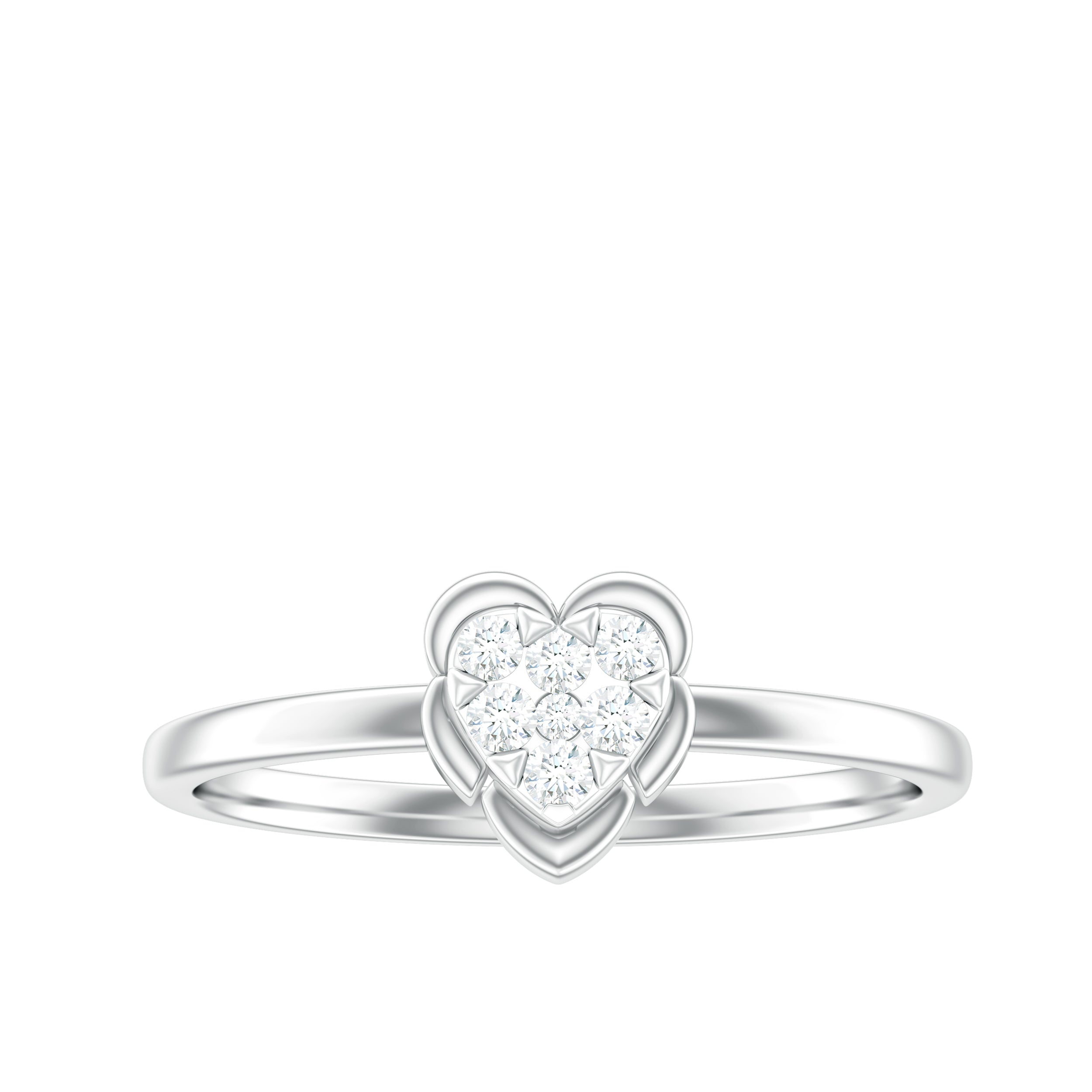 Certified Natural Diamond Heart Promise Ring