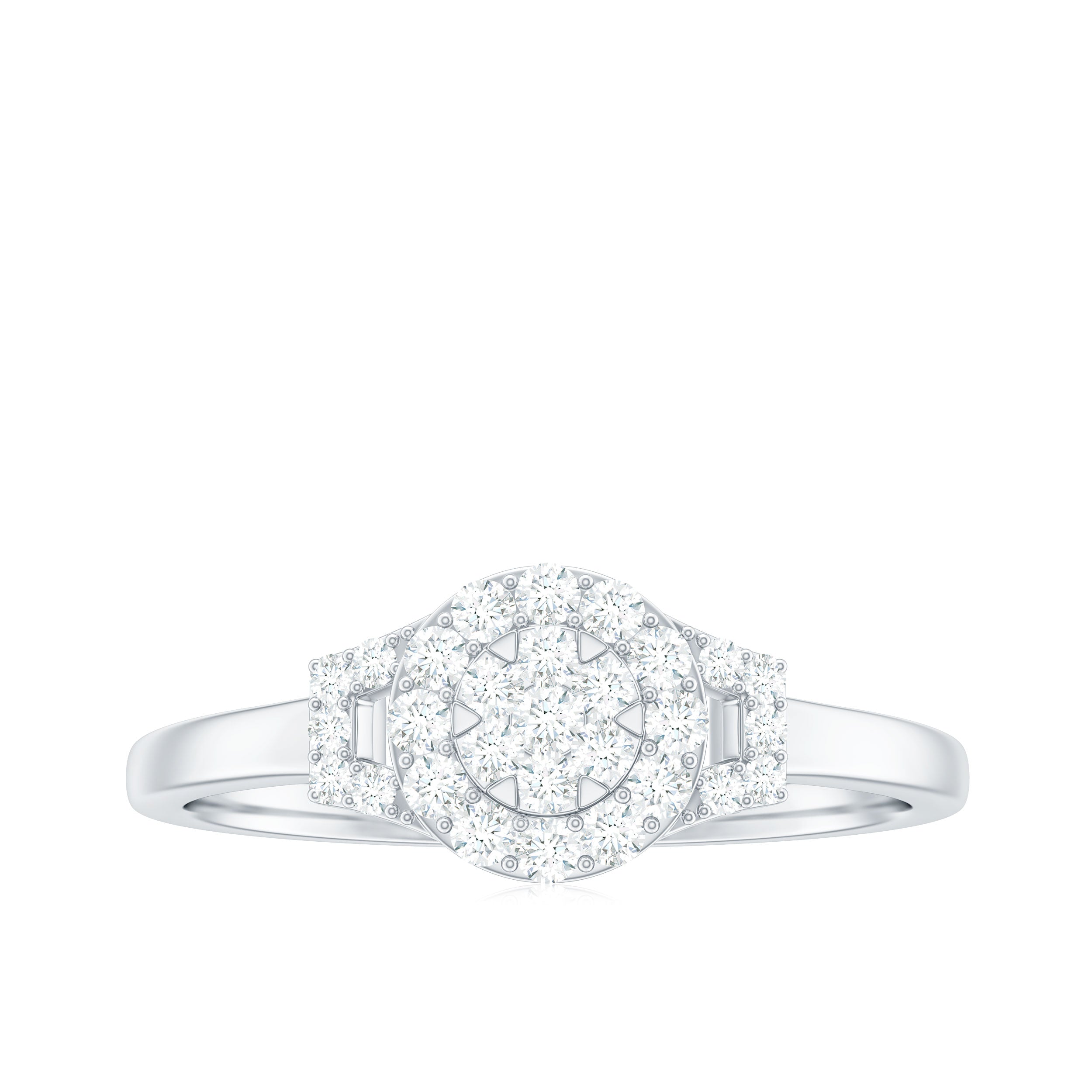Real Diamond Engagement Ring with Halo
